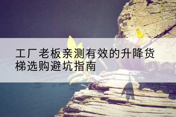 宽甸升降货梯怎么选-工厂老板亲测有效的升降货梯选购避坑指南