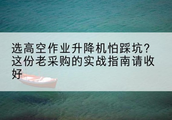 宽甸高空作业升降机厂家推荐-选高空作业升降机怕踩坑？这份老采购的实战指南请收好